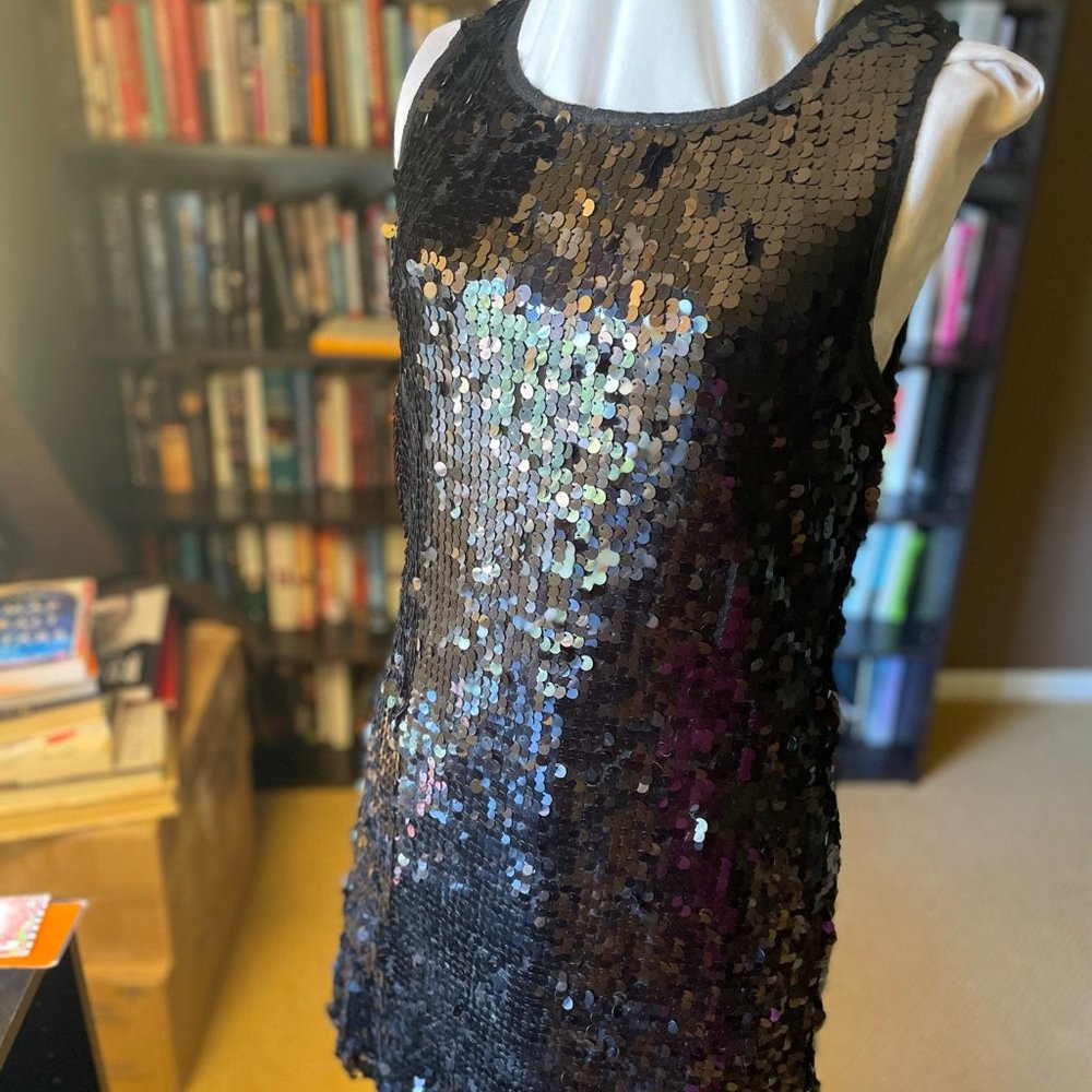 Black sequin cocktail dress
